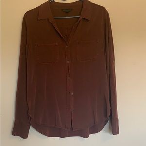 BURGUNDY SLOUCHY BUTTON DOWN